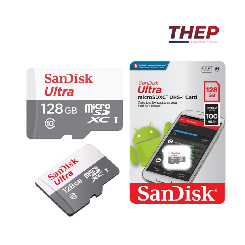 SanDisk 128GB MicroSDHC UHS-I Card Ultra Class10 Speed 100MB/s
